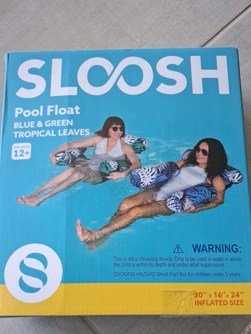 SLOOSH Blue & Green Tropical Leaves Pool Float (2 Pack)